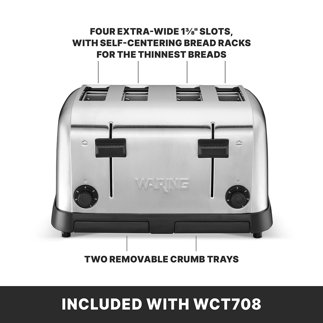 Medium-Duty 4-Slot Toaster, 1800 Watts
